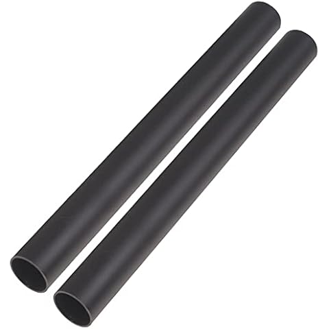 Feelers 2PCS Aluminum Tubing 1/2" (12.7mm) OD x 3/8" ID x 10" Length, 1.95mm Wall Thickness, Aluminum Round Pipe for Handcraft, DIY, Architectural Decor, Black Cover