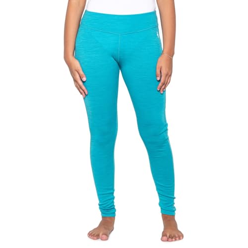Smartwool Camada de base térmica clássica feminina de lã merino, azul capri mesclado, grande