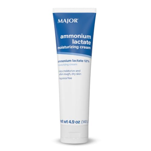 Major Ammonium Lactate 12% Moisturizing Cream - Lactic Acid Cream - Helps Hydrate Soften and Exfoliate Rough Dry Skin - Fragrance-Free - 4.9 Oz. (1 Pack)