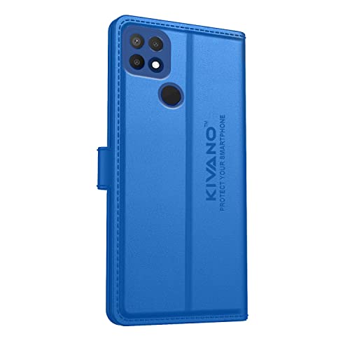 Image of KIVANO Compatible with Oppo A15 / Oppo A15s Flip Cover | Leather Finish | Inside Pockets & Inbuilt Stand | Shockproof Wallet Style Magnetic Closure Back Cover Case