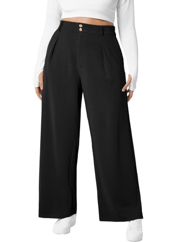 Eytino Womens Plus Size Wide Leg Pants Fashion Trendy 2025 Elastic High...