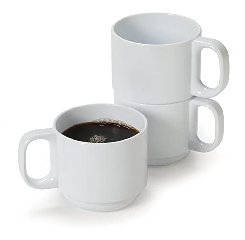 Mugs apilables de plástico Tritan blanco 8 oz pack 4 miniatura 2