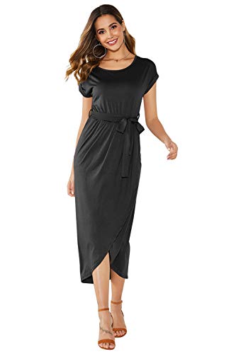 Yidarton Sommer Kleider Damen Shirt Kleider Maxi Lang Strandkleider Beach Kleider Partykleid Elegant Maxikleider