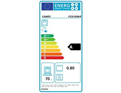 Candy-Smart-FCS100NE-Horno-Electrico-70L-Ventilador-de-Enfriamiento-Cuba-para-Limpieza-por-Agua-4-Funciones-2-Mandos-Mecanicos-Puerta-Doble-Cristal-Desmontable-Clase-A-Negro