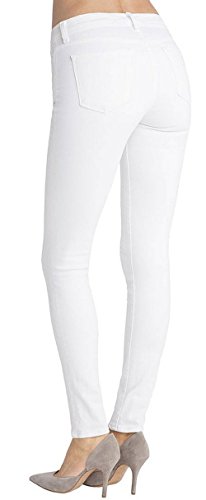 GESO Premium Soft Stretch Women's White Denim Jeans Skinny Leg Pants3