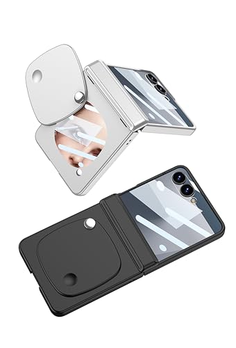 Image of BOUNCEBACK Back Case Cover for Samsung Galaxy Z Flip 7 5G | Magnetic Hinge Protector | Hidden Mirror | Ultra Thin Cover Case for Z Flip7 - (Polycarbonate | Black)