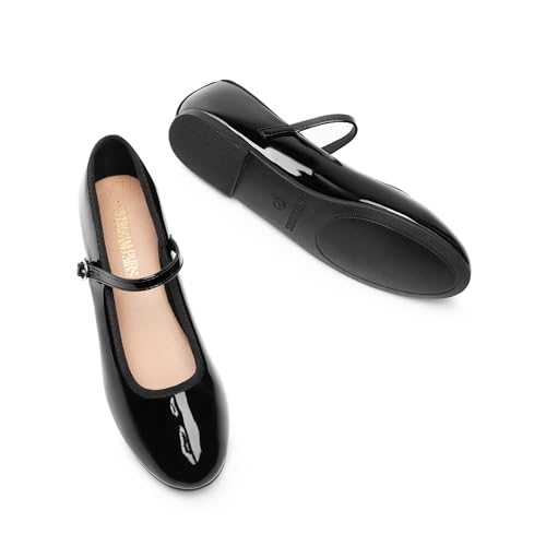 DREAM PAIRS Women's Ballet Flats Mary Jane Shoes, Round Toe Comfortable Dressy Casual Slip-on Work Daily Soft Flat Shoes,Size 6.5,Black-Pat,SDFA2441W - image 5