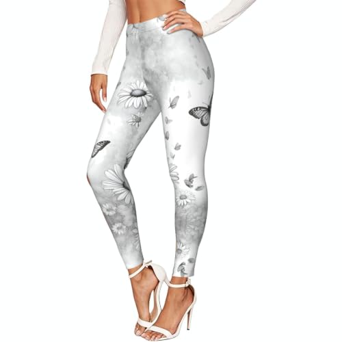 Leggings de tacto suave para mujer pantalones deportivos con estampado primaveral