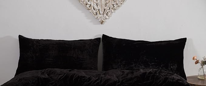 Luxe Boho Decor Art Crushed Soft Pillowcase Set Solid Hippie Stylish UO Large Unique Velvet Pillow Cover Set of 2 (White, 20X20 Inch)