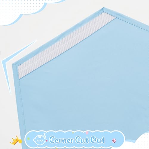 Image of Horbaunal 10 Pack Aqua Blue Cot Sheets for Daycare, 23 inch x 51 inch | Daycare Cot Sheets, Microfiber Fitted Cot Cover, for Preschool Kids Nap Time, Daycare Essentials