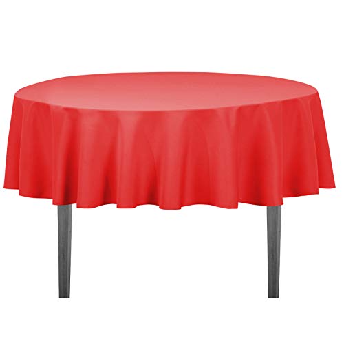 LinenTablecloth 70-Inch Round Polyester Tablecloth Red