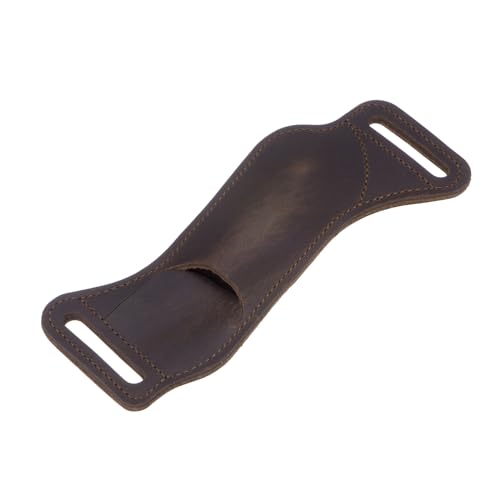 QUARKZMAN Leder Messerscheide für Gürtel 6,7 x 2,5 Natürliche Leder Gürtelschlaufe Horizontale Tragetasche für Klappmesser zum Outdoor Klettern Camping Radfahren und Wandern, Braun