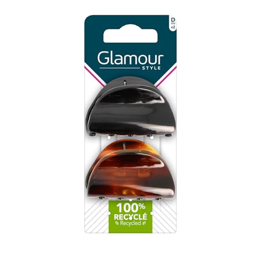 Pinces à cheveux noir et marron GLAMOUR STYLE pour maintenir vos mèches - Lot de 3