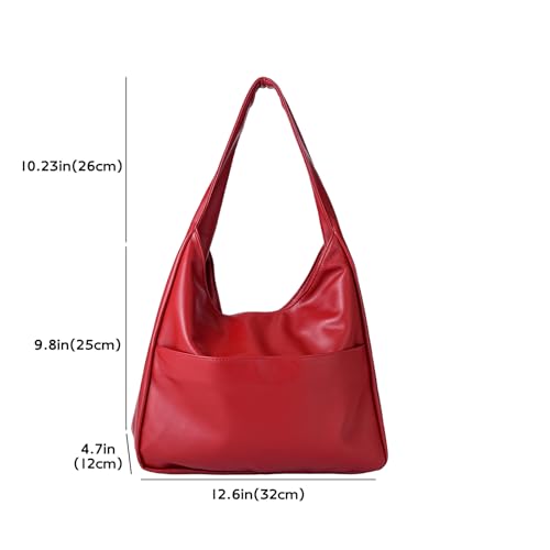Image of Tote Bags for Women,Faux Leather Shoulder Hobo Purse Soft Slouchy Work Handbag for Work Travel 2pcs