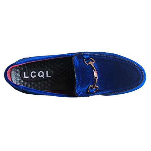 LCQL Men's Fashion Casual Walking Shoes Stitched Suede Leather Walk Shoes Big Size 8 Blue by LCQL - Used condition - Image 6