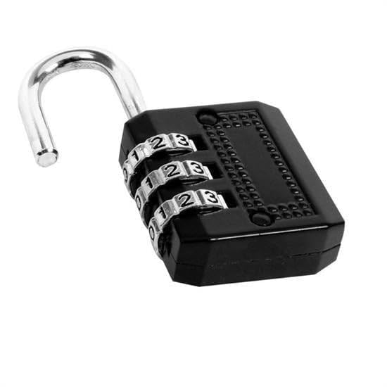 VIVITO 3 Digit Combination Padlock - Anti-Theft Zinc Alloy Lock Resettable Travel Locks for Luggage, Backpacks, Door and More. (Black) 1