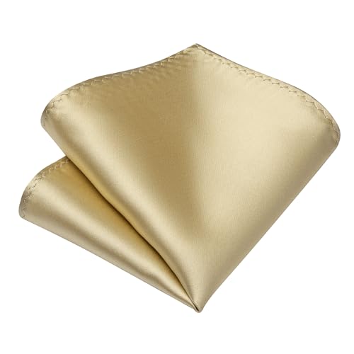 Image of DiBanGu Mens Solid Color Tie and Pocket Square Set Woven Silk Plain Necktie & Handkerchief for Men Wedding Party Formal