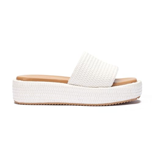 Image of Monrovia Platform Sandals Women Raffia Espadrille Slides, Woven Straw Flatform Beach Sandals Women, Slip On Summer Vacation Shoes, Comfortable Casual Daily Wear