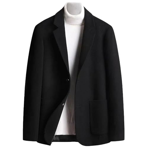 [GL SUIT] メンズウールコートウールジャケット秋冬ビジネスブレザーシングルブレストクラシックノッチラペルレギュラーフィット防風アウター