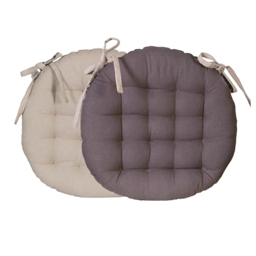 Actout Ciel - Cojín para Silla Redonda, Bicolor D. 40 cm, Gris y Antracita