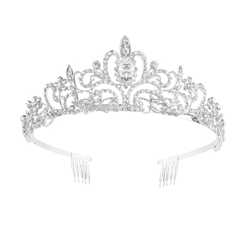 sanvpwsan - Sanvpwsan Silver Tiara with Crystal Crown Rhinestones, Perfect for Girl's Birthday, Carnival, Party & Holiday Celebrations - -10%