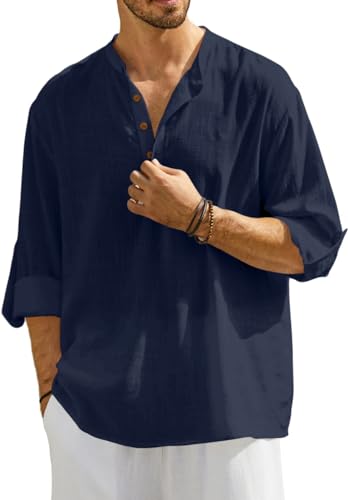 Kurta chemise homme coton finie la chaleur avec le col mandarine