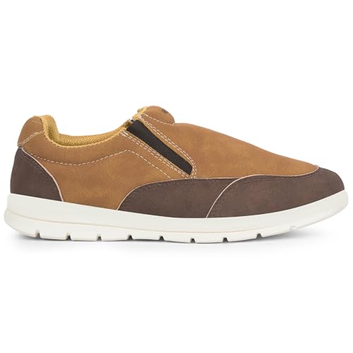 Image of Liberty Leap7x FRINKS-2E Casual Non Lacing Sneakers for Men - Blue & Camel | Suitable for Travel, College, Office | Comfortable Slip-On Casual Shoes | Lightweight Stylish Fashion Footwear for Gents