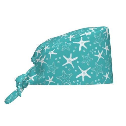 Image of Working Cap Scrub Cap with Sweatband Adjustable Unisex Women Tie Back Hat Nurse Surgical Caps