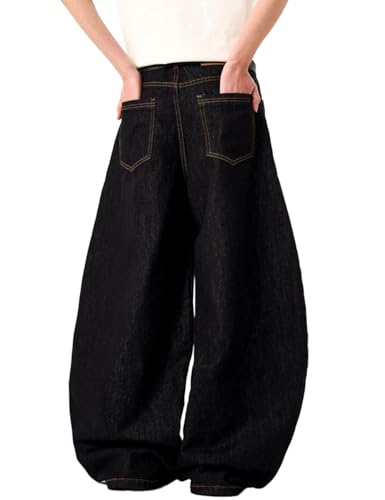Nutriangee Baggy Barrel Wide Leg Jeans for Men Women Streetwear Y2k Loose Fit Denim Pants4