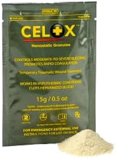 CELOX First Aid Hemostatic Granules – 15g Pack | Stop Severe Bleeding Fast | Emergency Trauma Wound Powder for Arterial Cuts, Gunshot Injuries & Field Use
