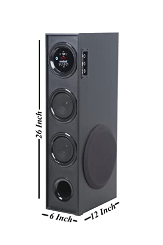 Image of Krisons Sound Blaster Tower Speaker (8 inch Woofer) | Bluetooth Supporting | USB, AUX, LCD Display, Built-in FM | 80 W