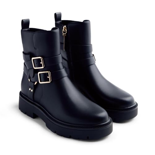 Gioseppo Bota biker de piel Modelo MORENCI color Negro, talla 41