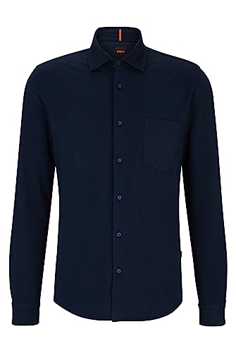 BOSS Herren Mysoft 2 Stückgefärbtes Slim-Fit Hemd aus Baumwoll-Jersey...