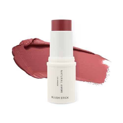 Natural Amor Blush Stick, Multi Use Makeup Stick for Eyes, Cheeks & Lips, Natural Ingredients, Dried Rose, 0.28oz