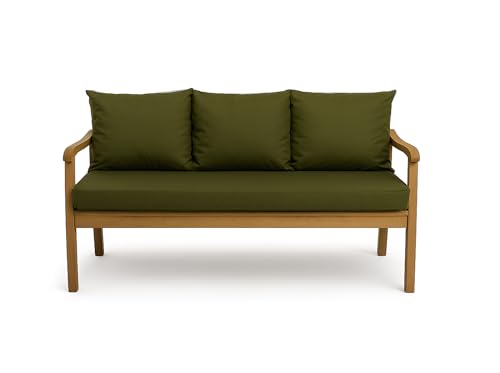 Coussin de banc pour banc de jardin et balançoire de jardin - Coussin de balancelle de jardin - Coussin de balancelle hollywood - Coussin de banc d'extérieur (150 x 50 x 50 cm, vert)