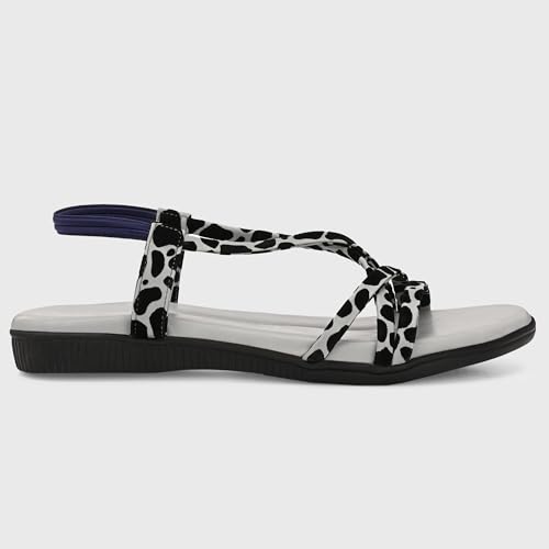 Image of Centrino Women's Sandals | Trendy Stylish Slip-On Open Toe Sandals for Ladies | Animal Print Cross Strap Comfortable Casual Flip-Flop Sandals | Lightweight and Durable Fashion Footwear(9328)