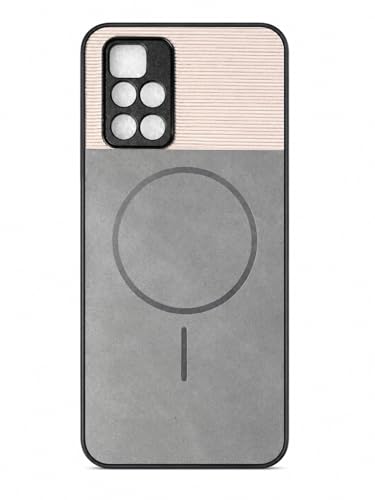 Image of Bintage Dual-Leather Mac Safe Design Phone Case| Soft Touch Finish | Full Camera Protectection Back Cover Compatible for MI Redmi 10Prime 4G - White & Matelic Grey