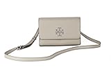 Tory Burch Womens Britten Combo Leather Shoulder Clutch Handbag Gray Small, French Gray