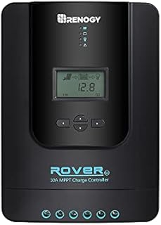 Renogy Rover 30A 12V/24V Auto DC Input MPPT Solar Charge Controller Parameter Adjustable LCD Display Solar Panel Regulator fit for Gel Sealed Flooded and Lithium Battery, Rover 30A