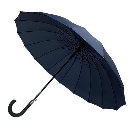 Parapluie homme long bleu marine SMATI automatique avec ses 16 baleines