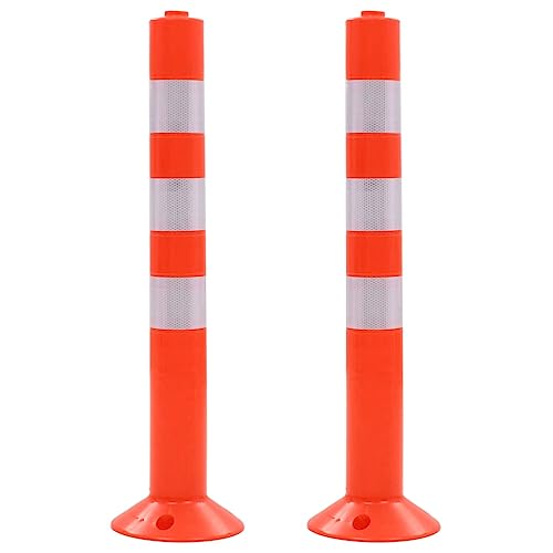 vidaXL 2X Bolardos de Control de Tráfico Plástico 75 cm Señales Advertencias