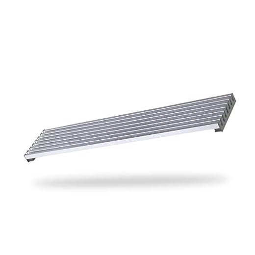 Rejilla de Ventilación para Horno o Frigorífico Inox - Ideal para Todo Tipo de Muebles de Cocina de 60 cm de Ancho - Medidas 59,8 x 12,4 cm - Rejilla de Aluminio con 8 lamas - Color Gris - Harte
