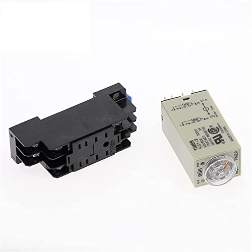 Relais temporisé H3Y-2 AC 220V avec sa base de fixation réglable DPDT - 6