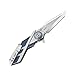 CRKT Deviation Folding Pocket Knife: Distinctive, Futuristic Design, Dual Blade Finish, Tanto Point, IKBS Ball Bearing Pivot, Liner Lock, Two Tone Handle, Reversible Pocket Clip 2392