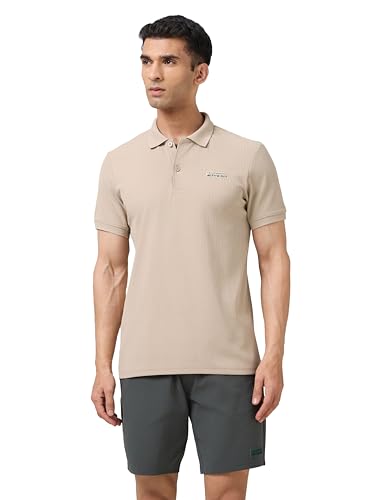 Image of TECHNOSPORT Men's Slim Fit Striped Half Sleeve Active Out Matpiq Polo T-Shirt for Gym, Sports & Regular Use
