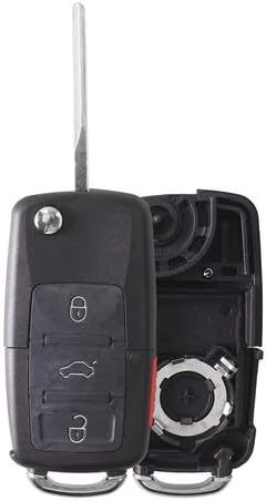 Heart Horse 4 Buttons for Pas-sat- G-olf- Bee-tle- Rab-bit- G-T-I- CC EOS Flip Remote Entry Key Case No Chips 1J0959753AM 1J0959753DC
