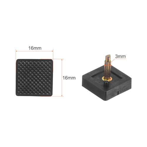Image of HARFINGTON 3 Pairs TPU Kitten Heel Tips Shoes Replacement Tap Caps for Women High Heels, 3mm Pin, 16mm Square Heel Repair Caps, Black