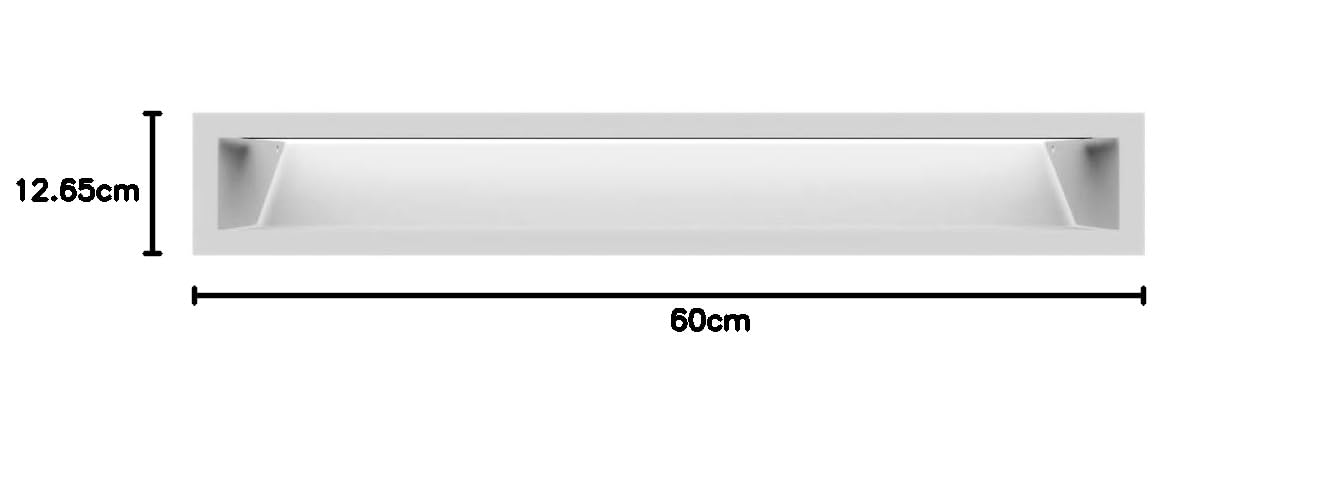 Rejilla de ventilación KRATKI Air | Rejilla de Aire Caliente 9 x 60 cm | Blanco | Rejilla de Escape para ventilación de chimeneas | Entrada de Aire en un ángulo de 45 Grados