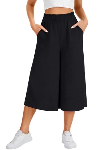 Vrtige Women's Wide Leg Pants High Waisted Flowy Palazzo Pants Casual Trousers with Pocket2
