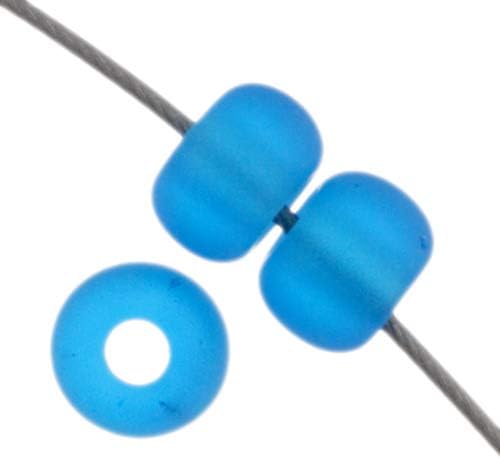 Czech Glass Seed Bead/Pony Bead 6/0 Transparent Medium Aqua Matte - 500g Bulk Bag by Preciosa (Jablonex)